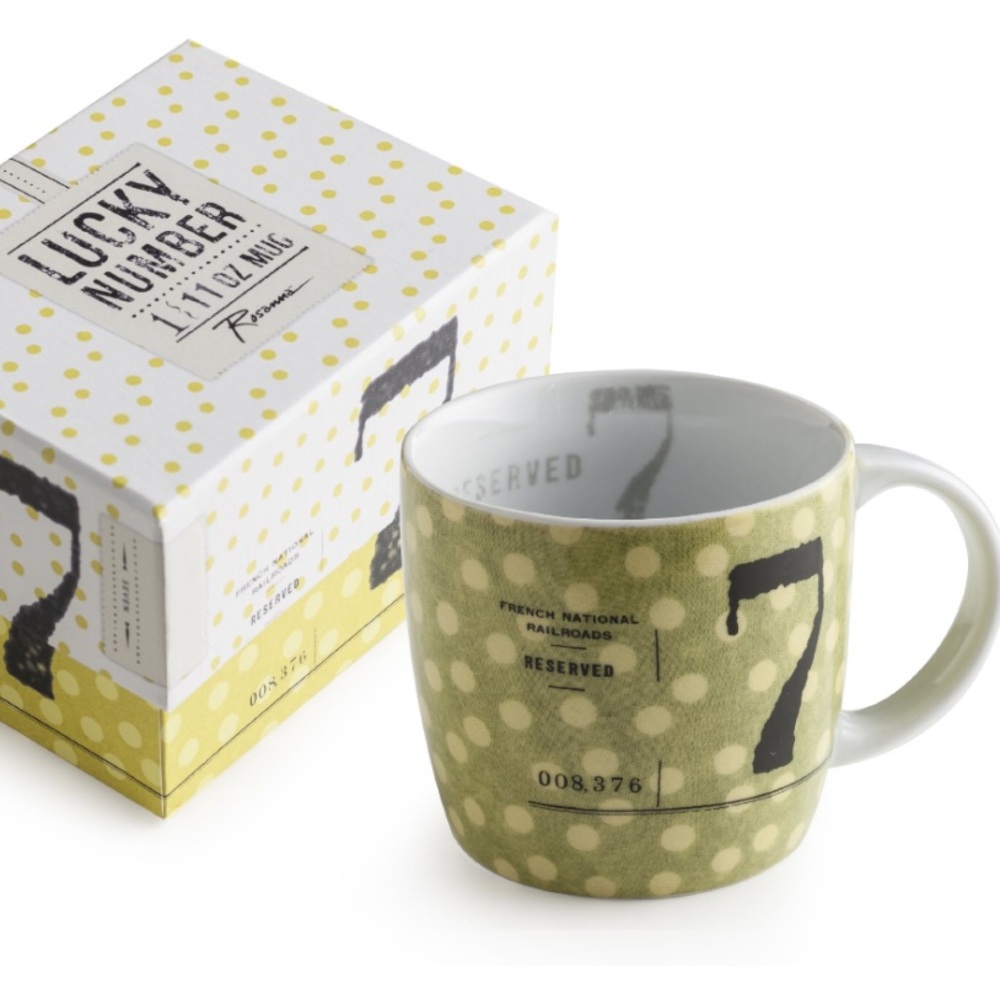 ROSANNA NWT lucky number 7 porcelain mug